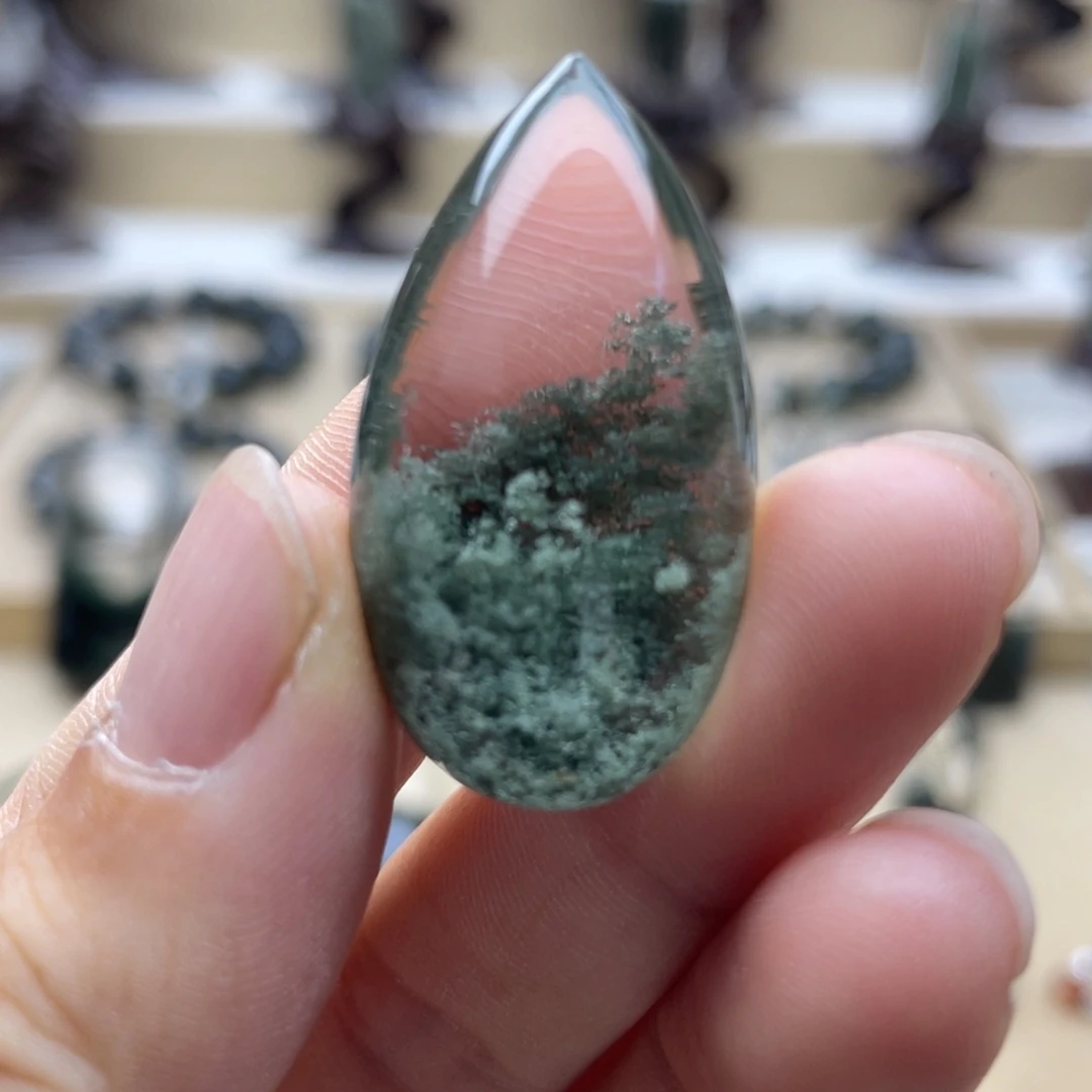 未镶嵌颈饰水晶绿幽灵聚宝盆水滴