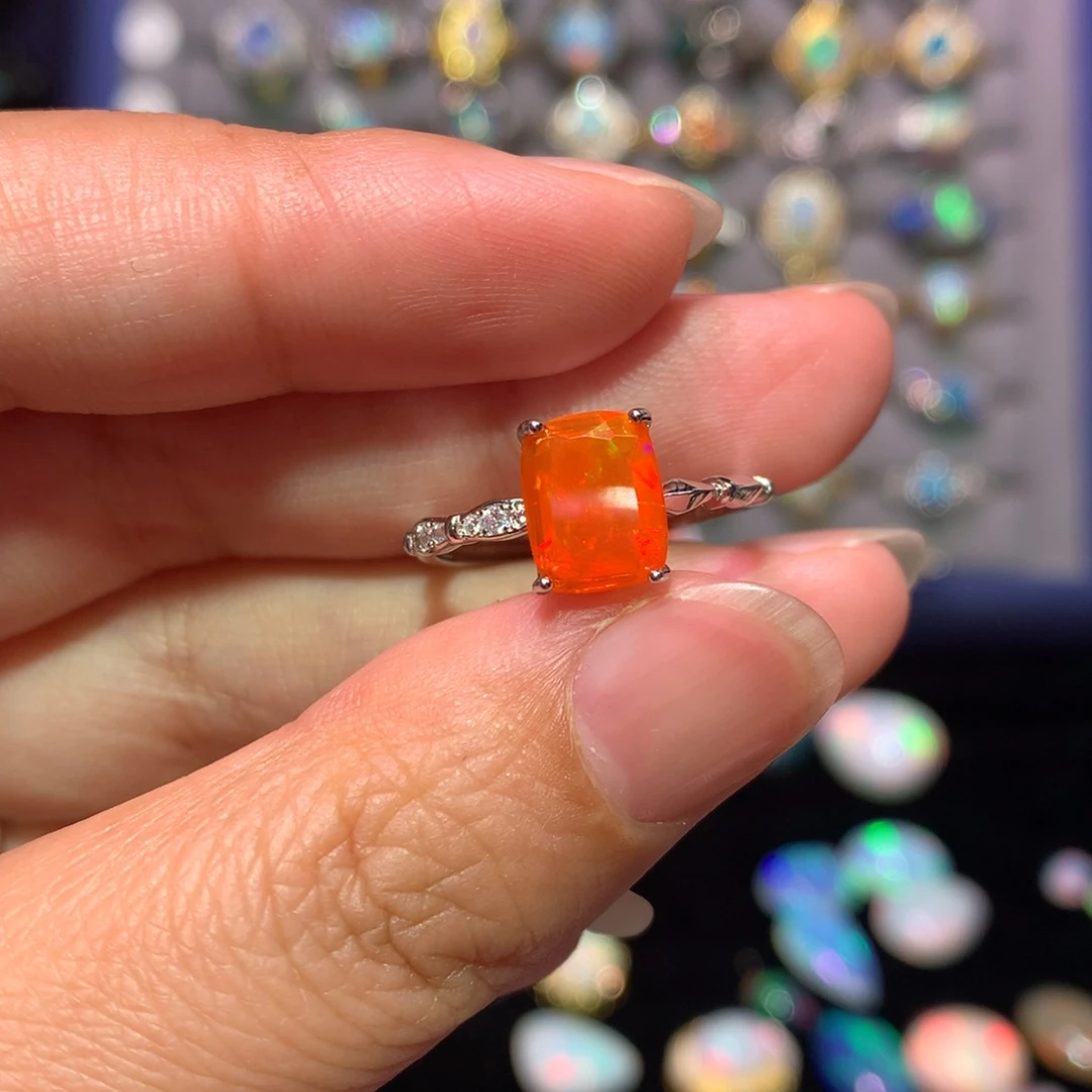 欧泊银S925镶嵌戒指款式西***主