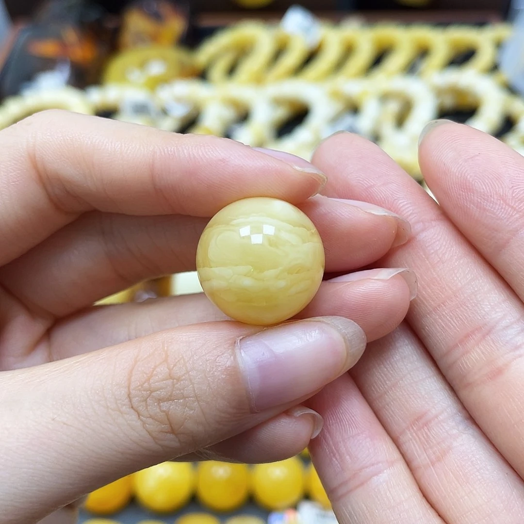 未镶嵌蜜蜡裸石圆珠18.5mm