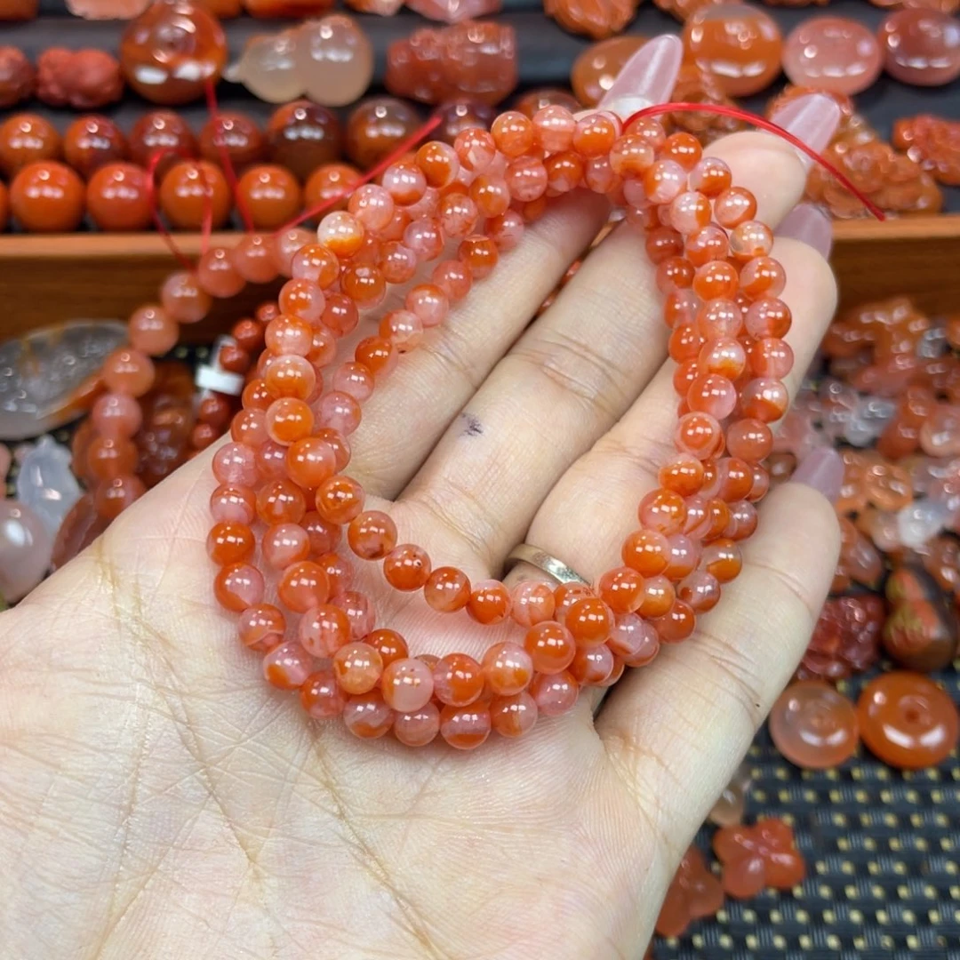 南红玛瑙未镶嵌颈饰半盆多圈