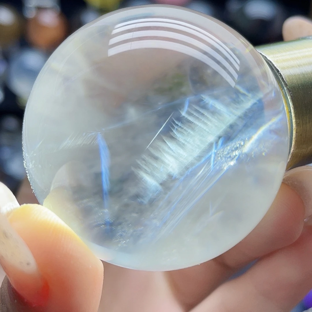 水晶未镶嵌珠宝半成品天然水晶蓝针47.2