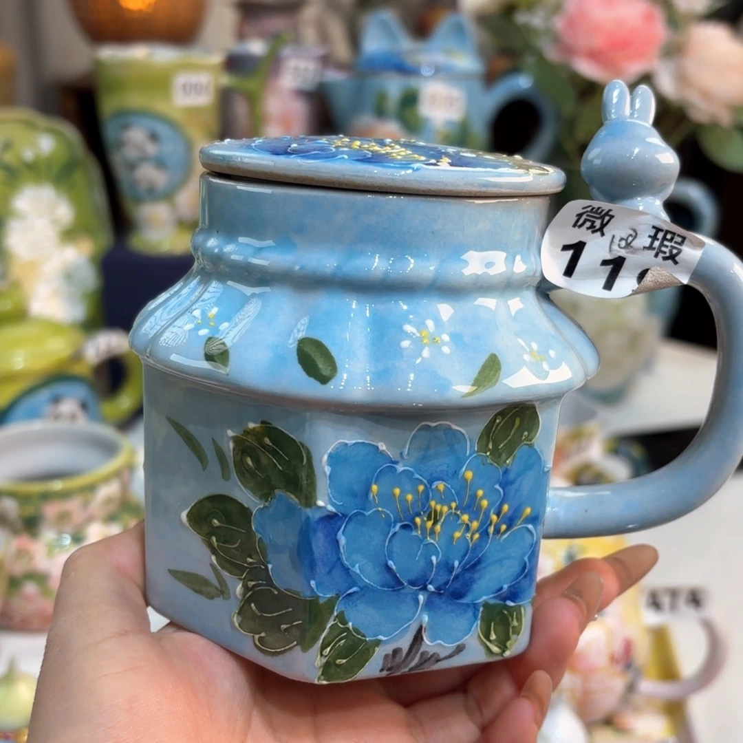 景德镇手绘高温釉下彩陶瓷茶具