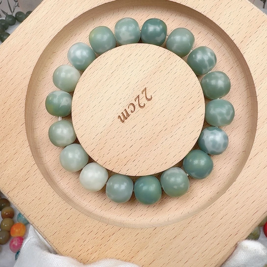 吊坠白玉菩提卡13山川水纹手工干磨苹果园