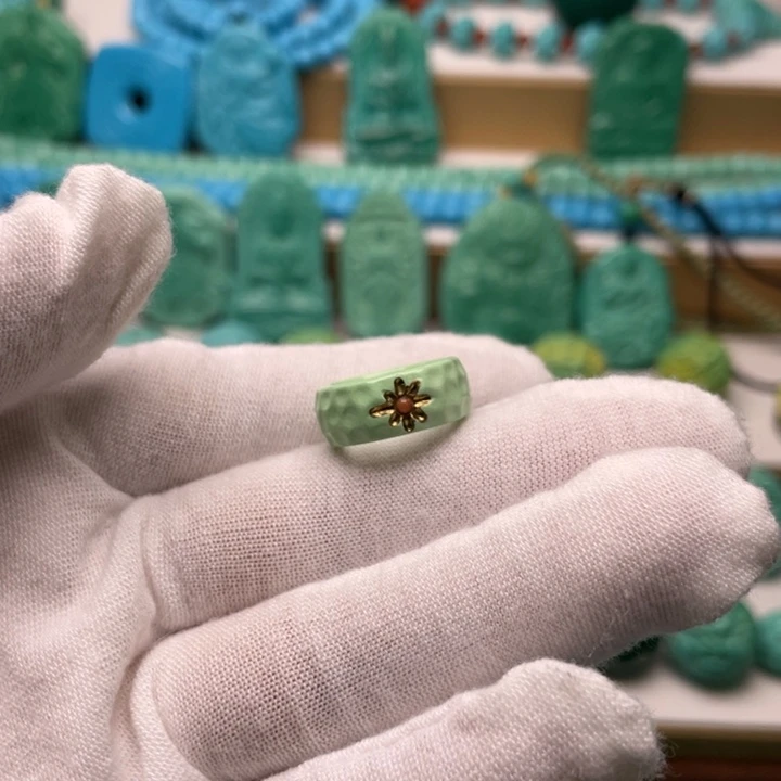 夜***声石材菜籽绿跑环嫩绿