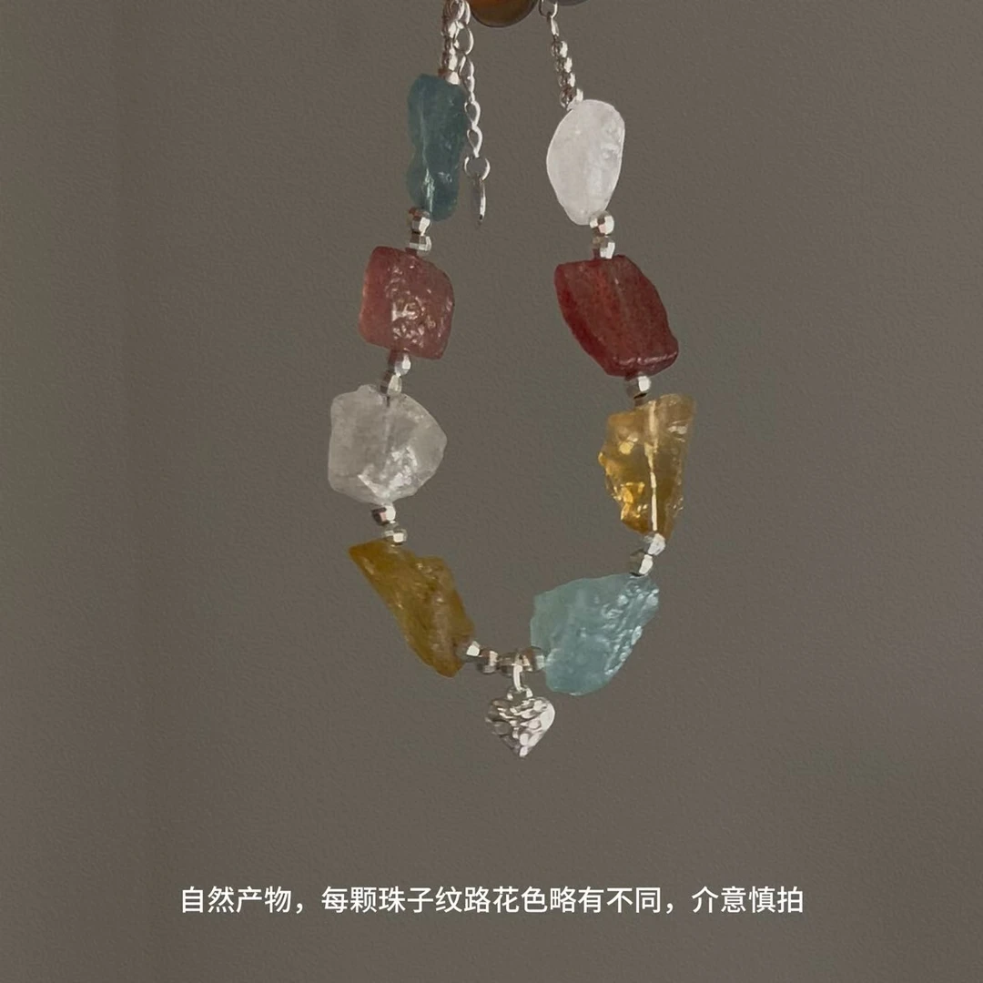 925银手链 JIUJIU【水果硬糖 】手工可爱少女小众闺蜜彩色手作0428
