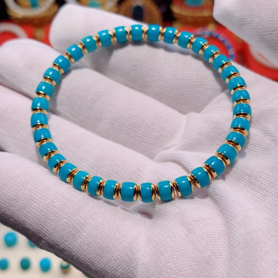 绿松石18K金镶嵌配饰