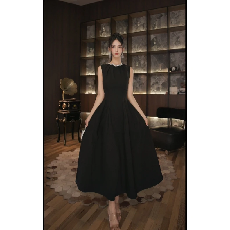 七爷定制 国内设计师品牌 显瘦气质重工连衣裙9757