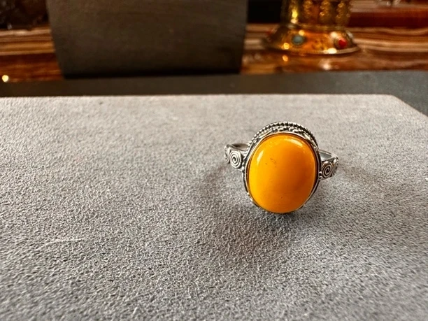 925银戒指 西吴尔蜜蜜925银镶嵌复古戒指