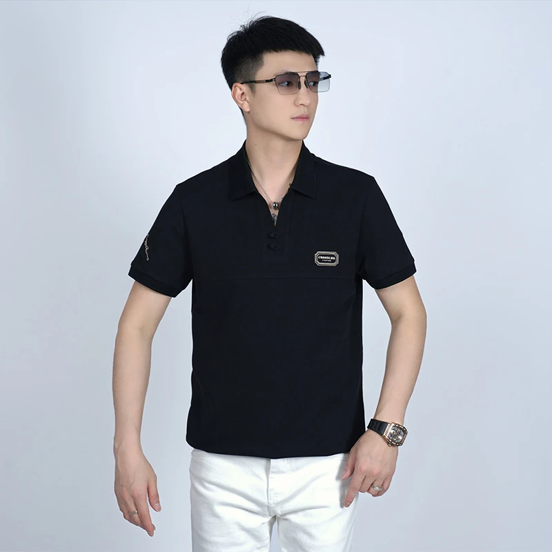 【I.TEX】 夏季轻奢时尚刺绣盘扣POLO衫潮流国风简约百搭休闲短袖