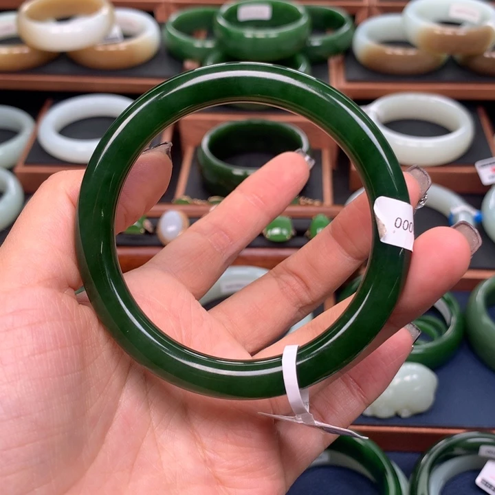 和田玉（碧玉）手镯6061圈口未镶嵌