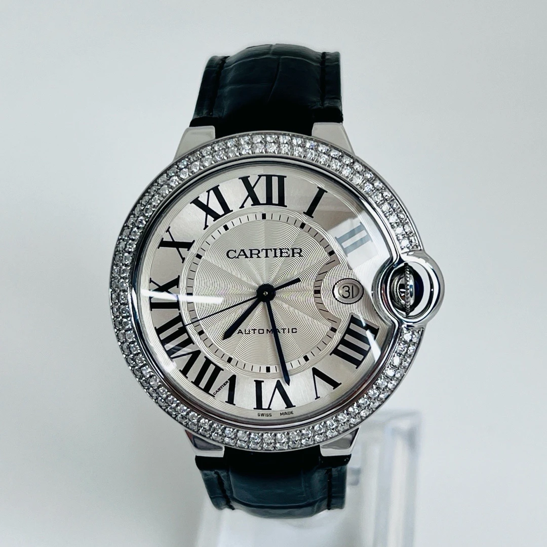 99新 Cartier/卡地亚 卡地亚蓝气球/男表/表径42/W69016Z4后镶钻