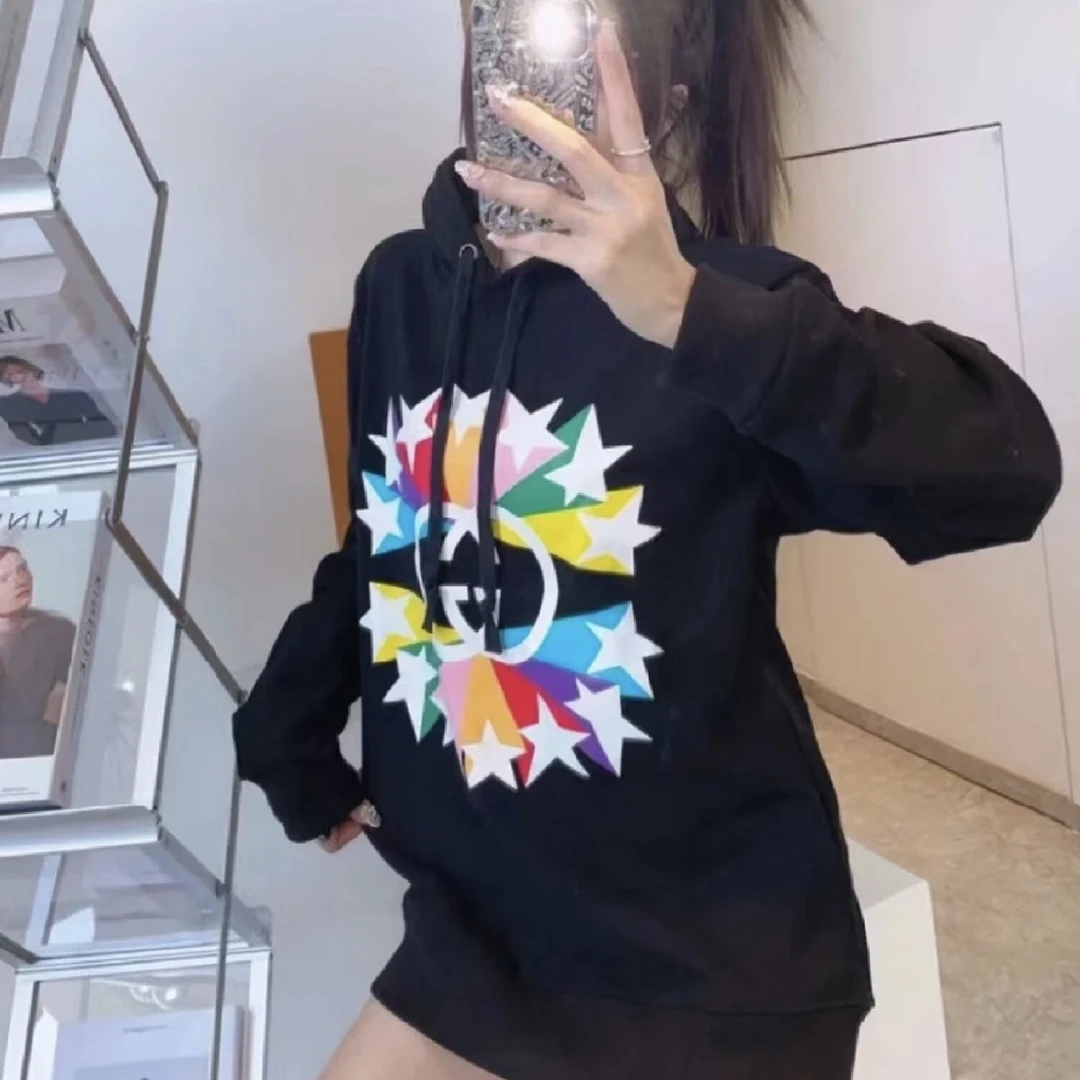 95新 GUCCI/古驰 zz1 无边序曲 字母卡通印花帽衫 L码/016644