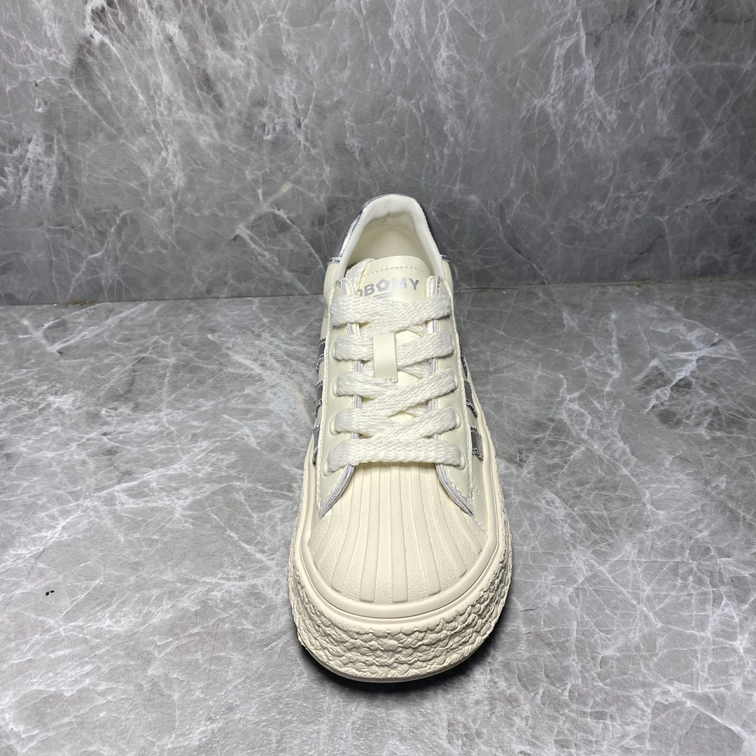 新款牛皮小白鞋6028米银