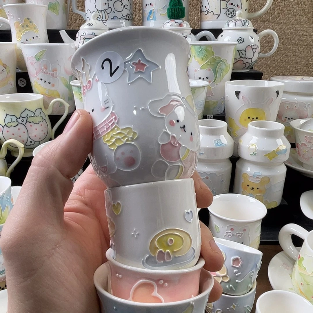 小***鱼漫甜手工陶瓷杯子2