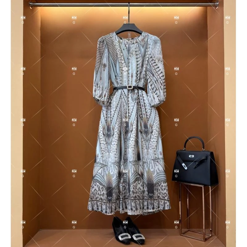 【玲】春夏丨设计师轻奢法式印花女士连衣裙 GS-55058