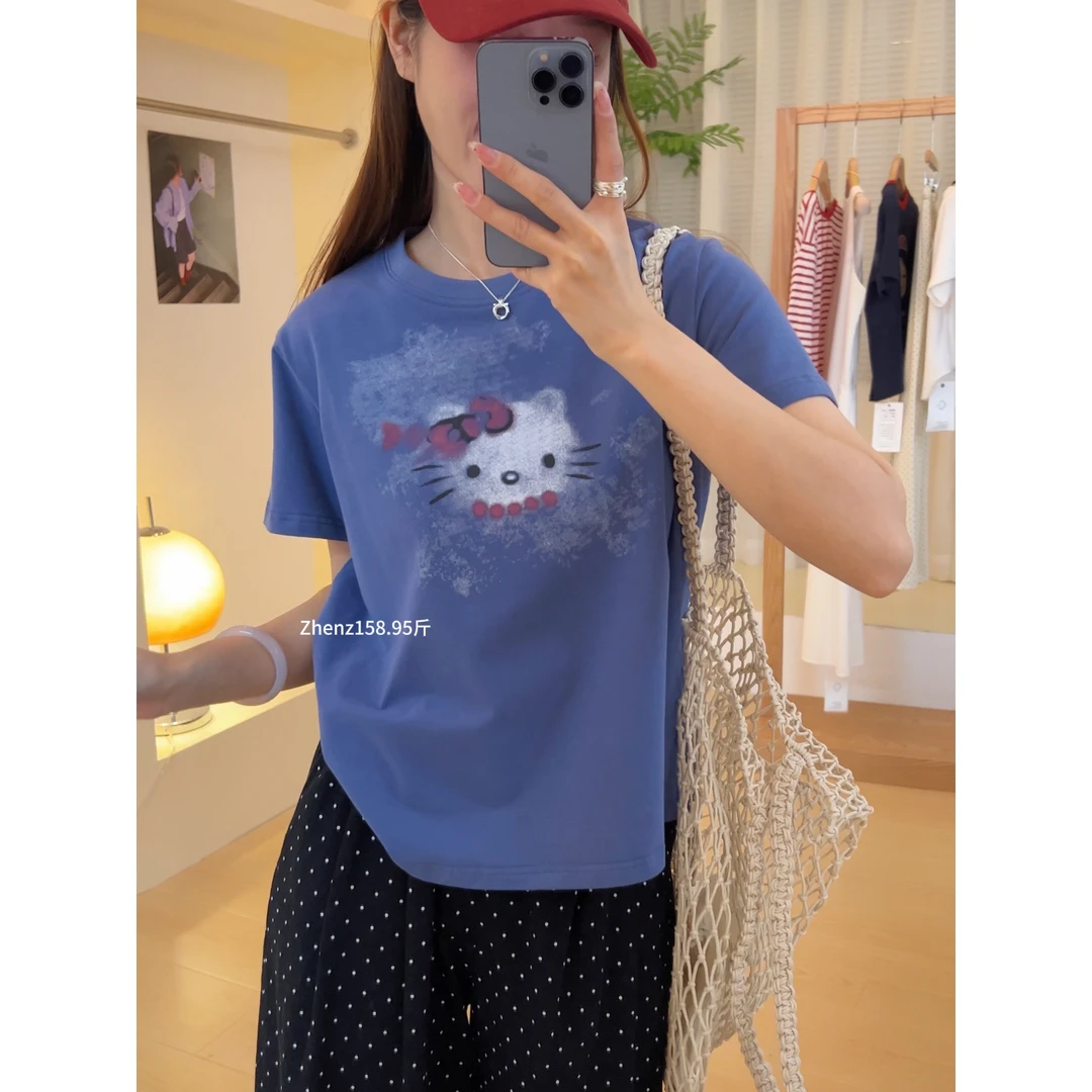 『kt脑袋』东大门韩国原单韩系夏款卡通印花纯色显白慵懒T恤3199