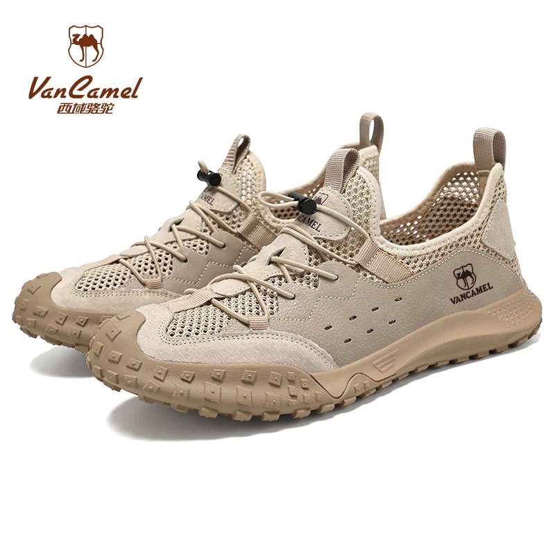 西域骆驼/VANCAMEL/2025复古百搭软底透缕空网眼通勤耐磨透气1103