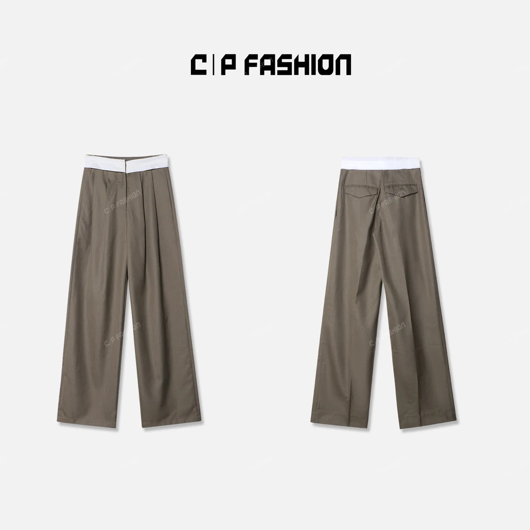 Chlisdinacoco“十里洋场”撞色腰头西装裤J00703CK242