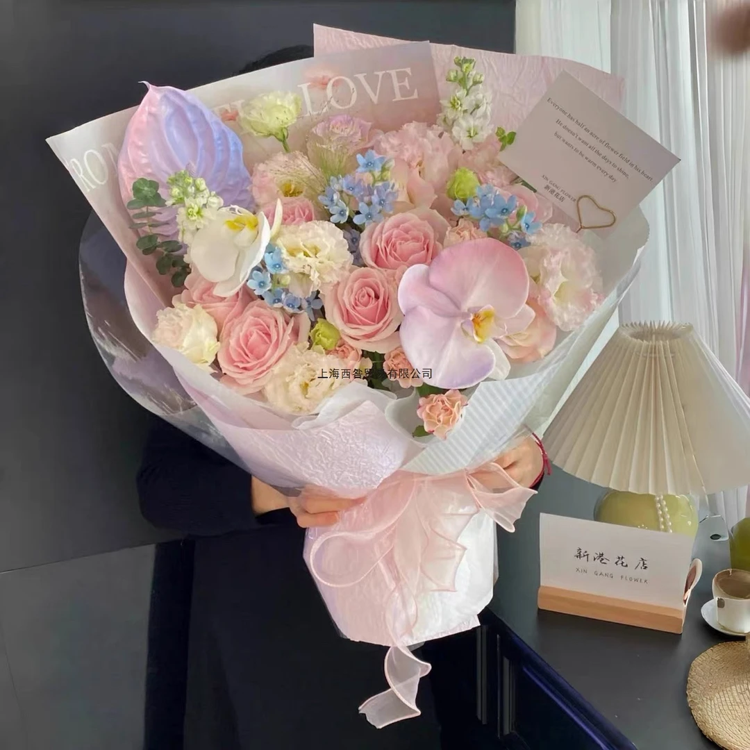 全国同城配送玫瑰混搭花束附近手工100米花店订花送花上门