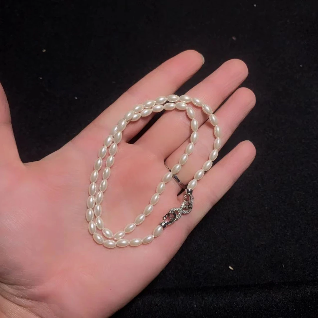 LD-9011随形米粒珠卡4妈妈链澳洲白珠高级珠光送礼百搭时尚