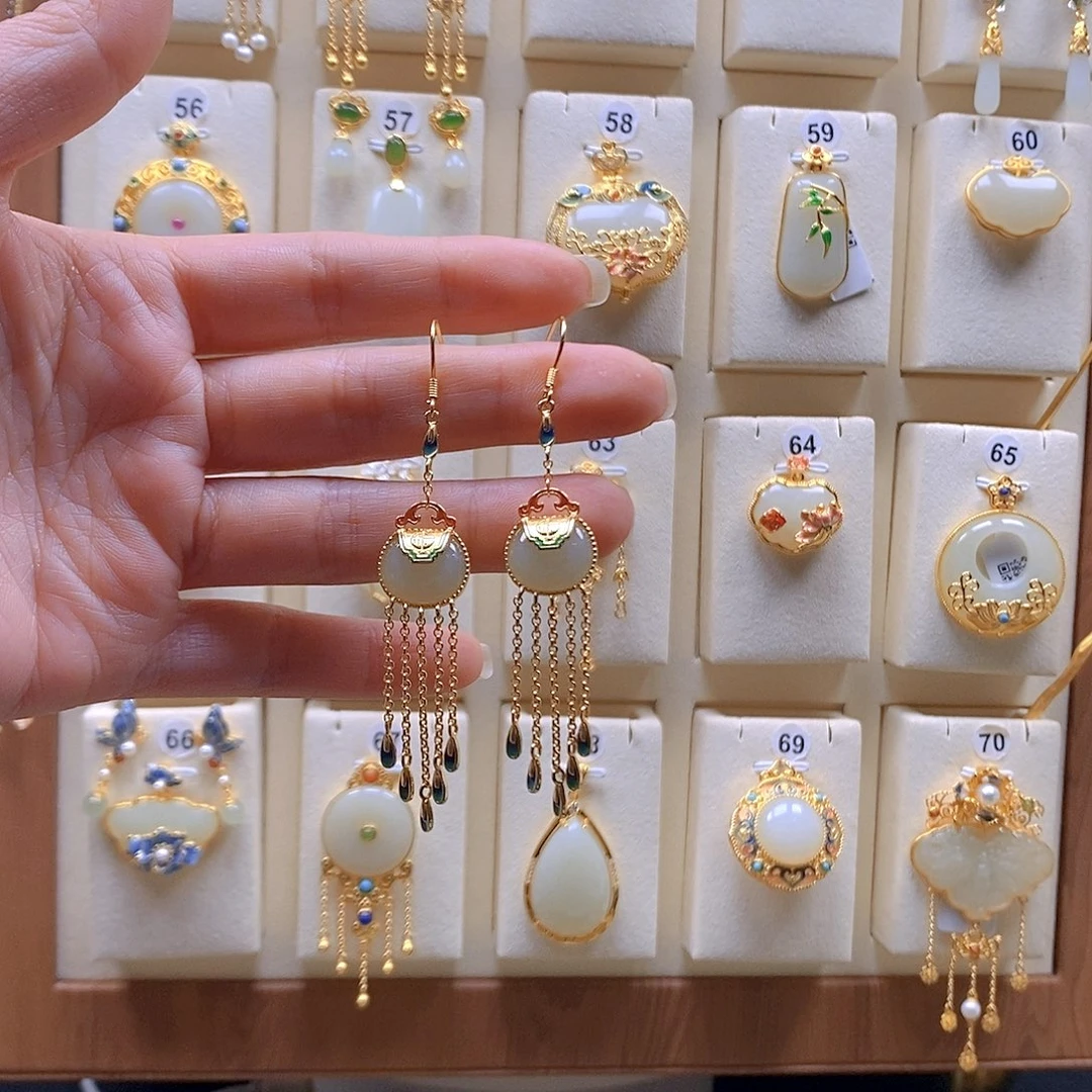 和田玉银S925镶嵌颈饰