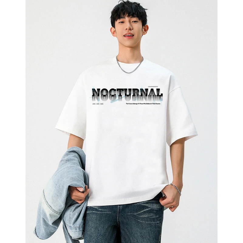 短袖修身型人物冰感印花短袖T恤潮流t恤印花美式男女同款夏季