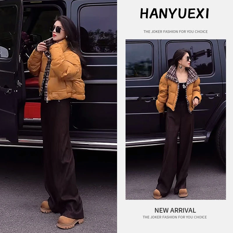 入秋时尚穿搭一整套女装2025新款高领棉服外套百搭休闲裤两件套潮