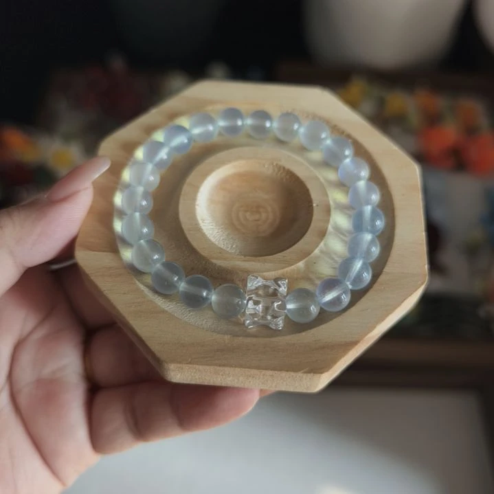 醋酸铁合金8mm海蓝手串