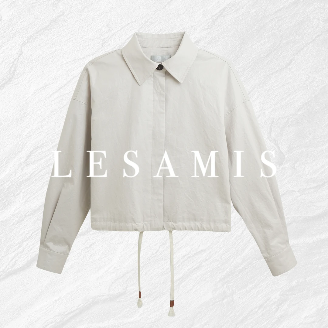 LESAMIS·「静逸与优雅」长袖轻奢抽绳衬衫式风衣外套7810004