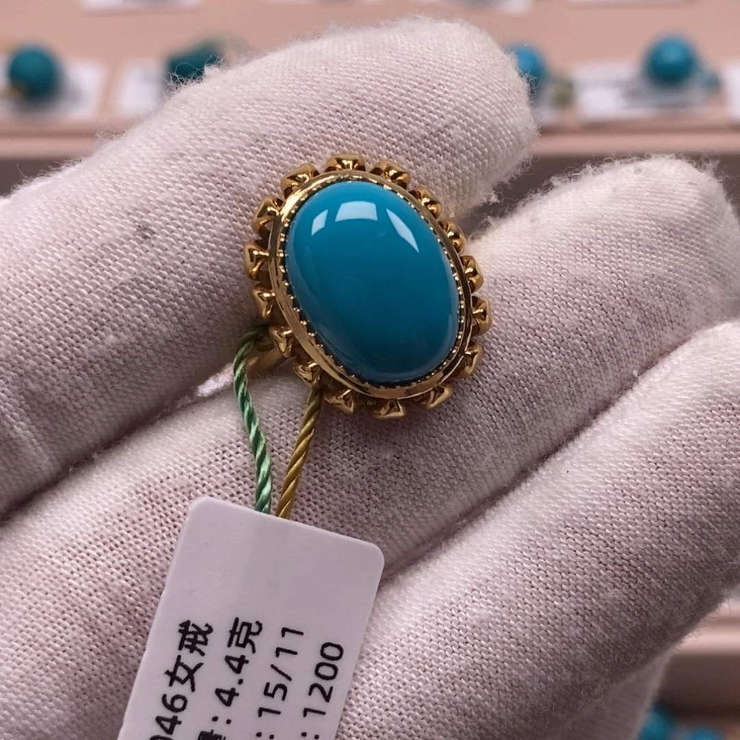 绿松石银S925镀金镶嵌珠宝奇石