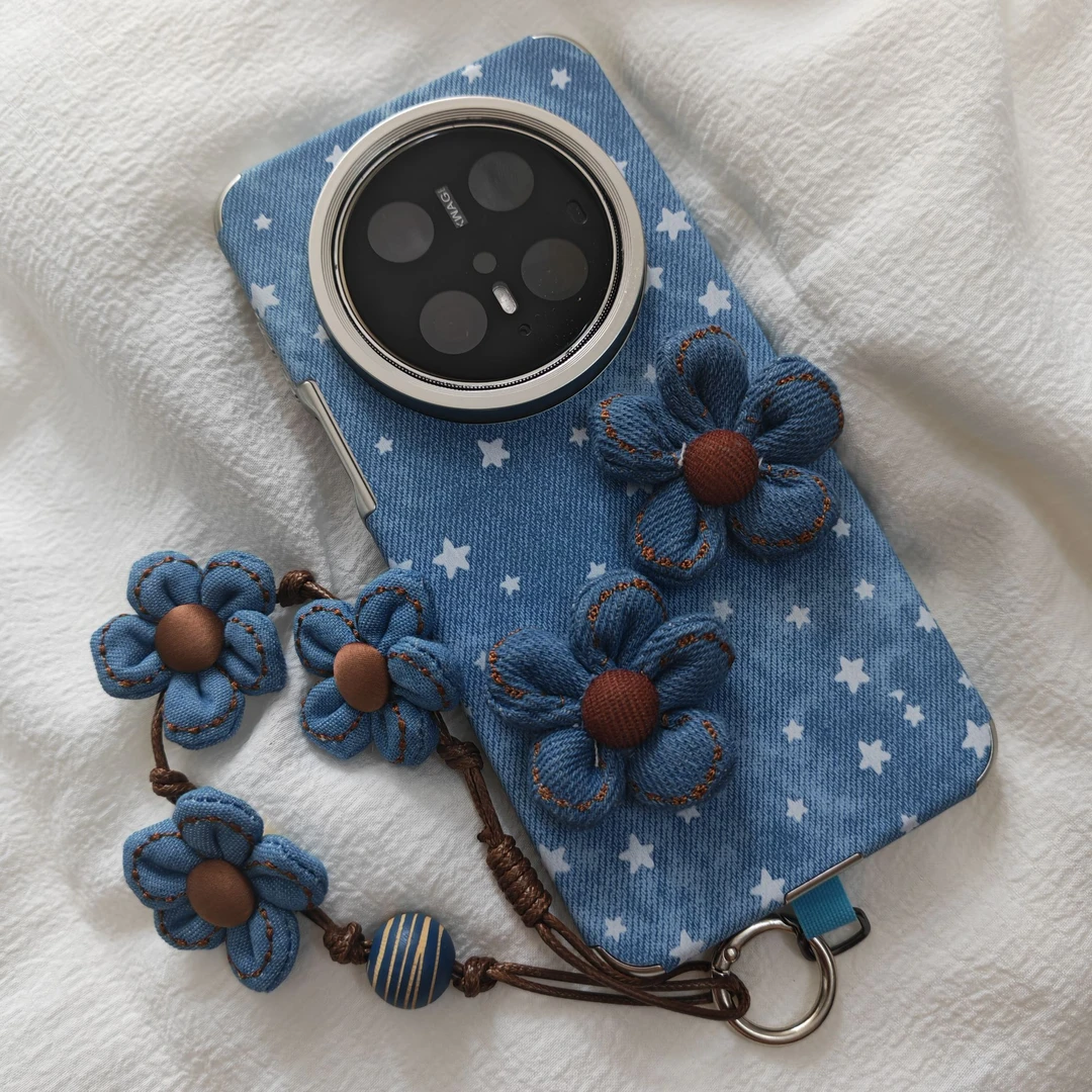 适用华为mate70pro+手机壳mate60pro立体小花pura70pro挂绳80pro