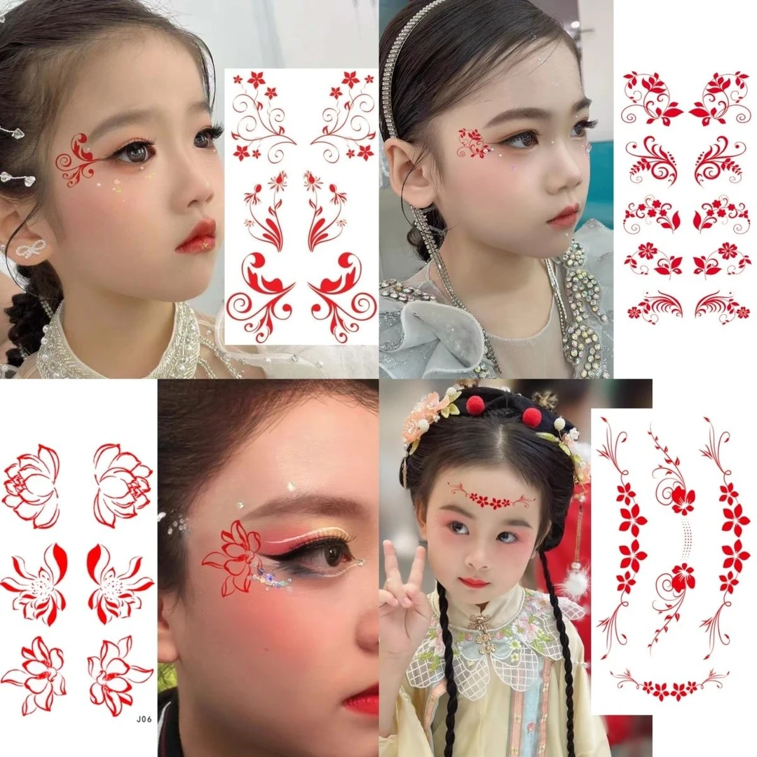 古风古装儿童眼角贴眉心贴脸部化妆表演舞蹈汉服舞台节日六一演出