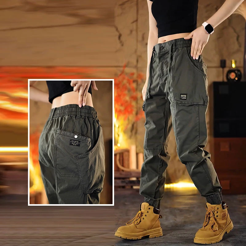 2025秋冬新款男女潮牌品质复古薄款工装裤宽松直筒束脚休闲长裤
