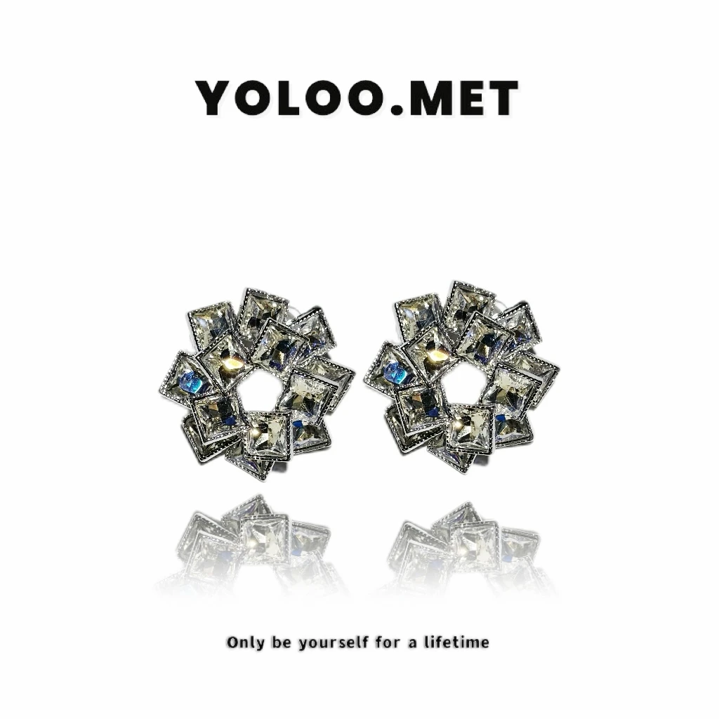 铜合金耳饰 【Yoloo.Met】欧美小众轻奢设计感风车天津之眼重工耳钉