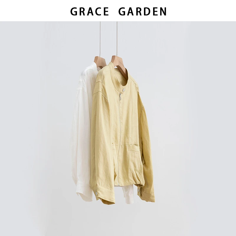 GRACE GARDEN【春日夹克！】立领时尚拉链款夹克外套MF5C1223