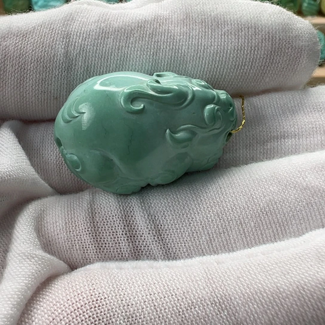 未镶嵌绿松石貔貅吊坠 19.4mm