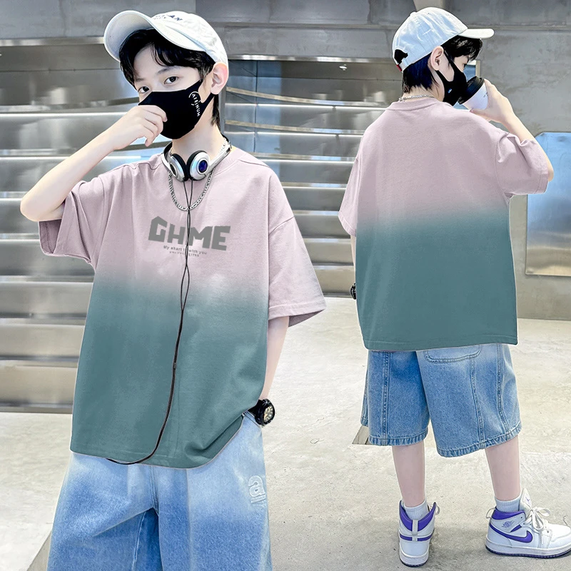 【100%纯棉】儿童T恤短袖2025年夏季新款中大童男童夏款男孩半袖潮T