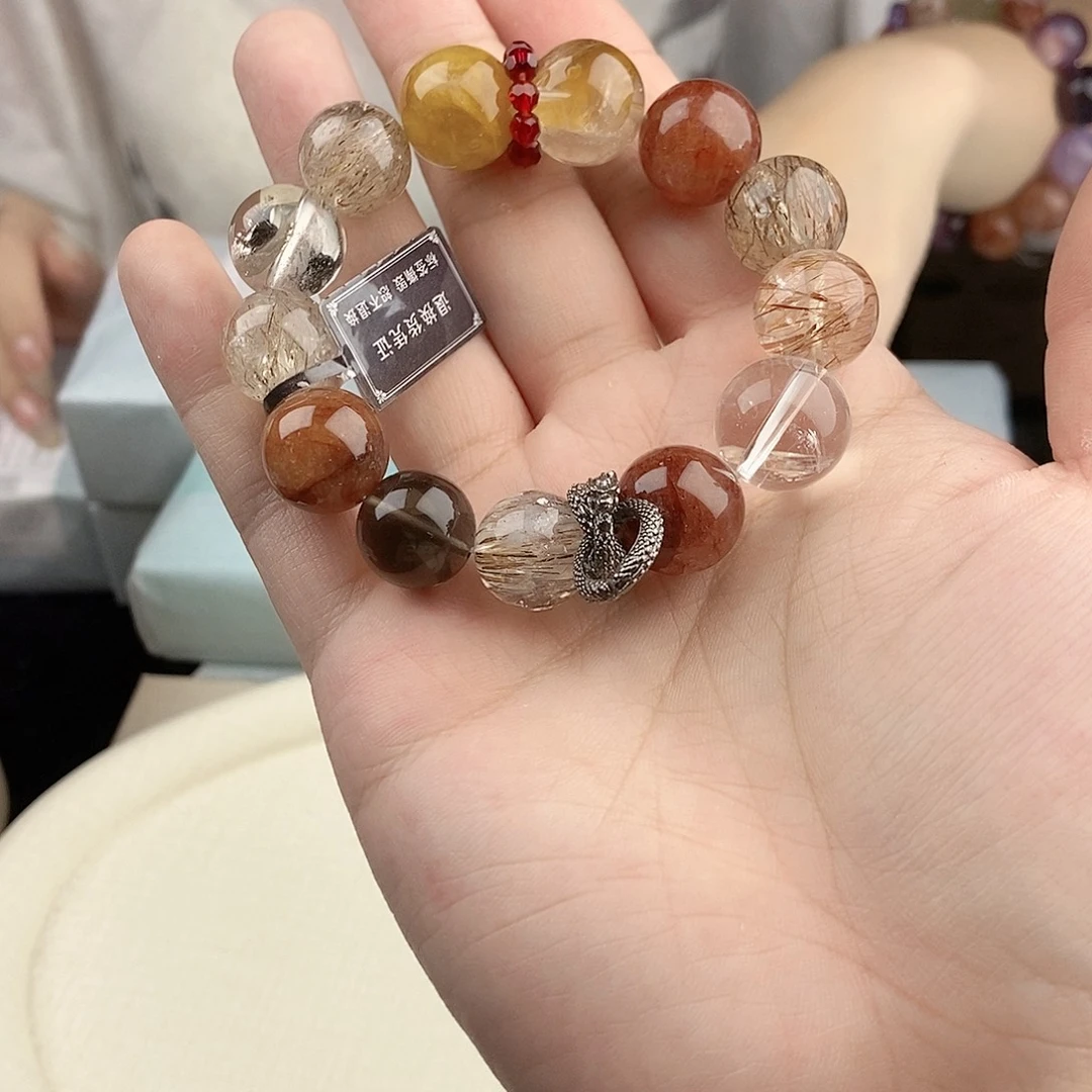 水晶银S925镀金镶嵌手链