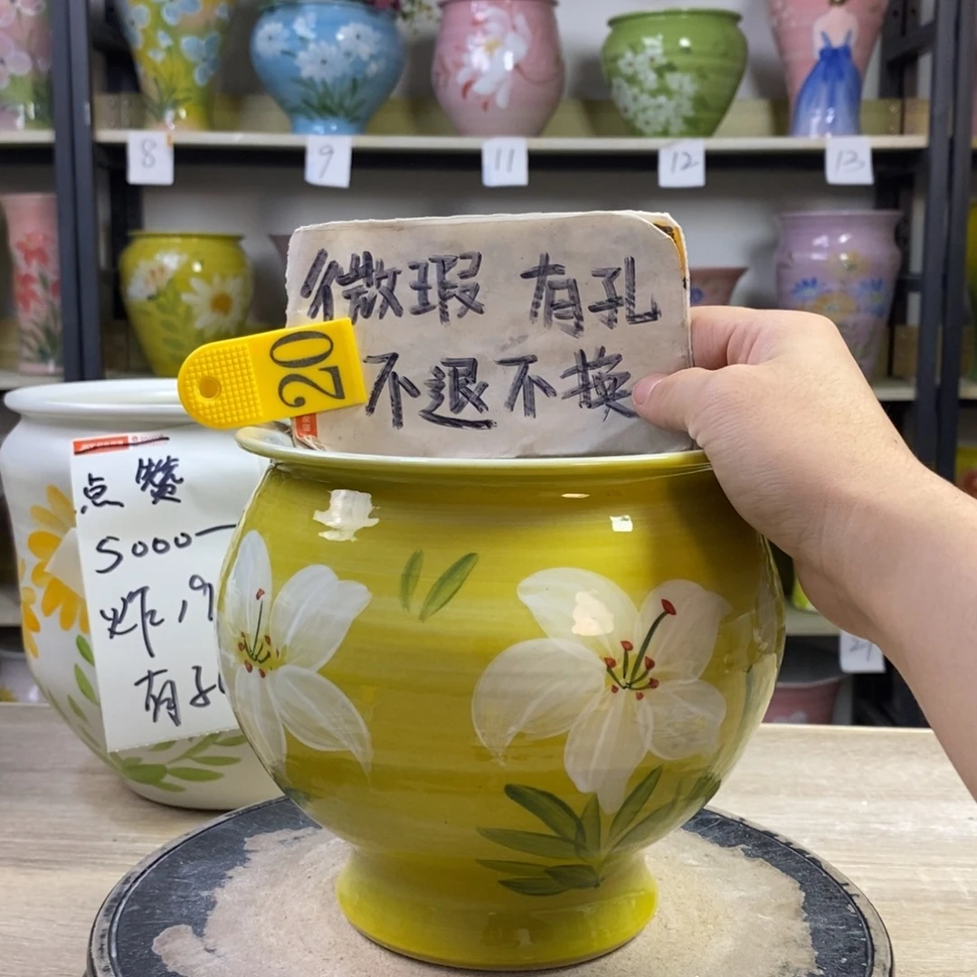 景德镇手工手绘陶瓷花盆