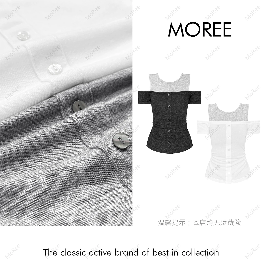 【MOREE】Pourquoipi拼接设计感假两件上衣-Z6196