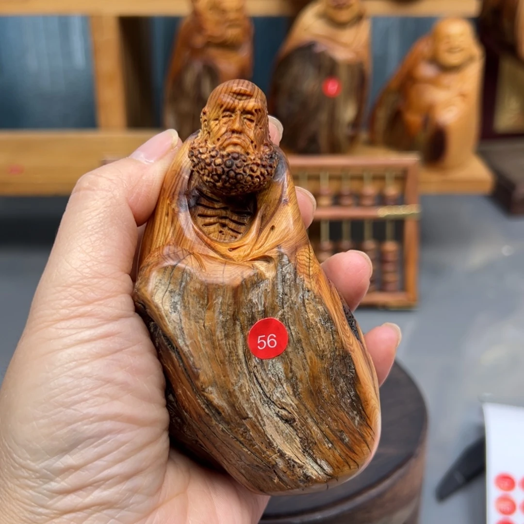 清***水木崖柏木摆件手把件，