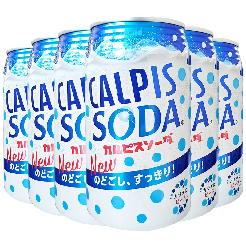 日本进口可尔必思苏打味饮料350ml/罐装乳酸菌乳味碳酸饮料