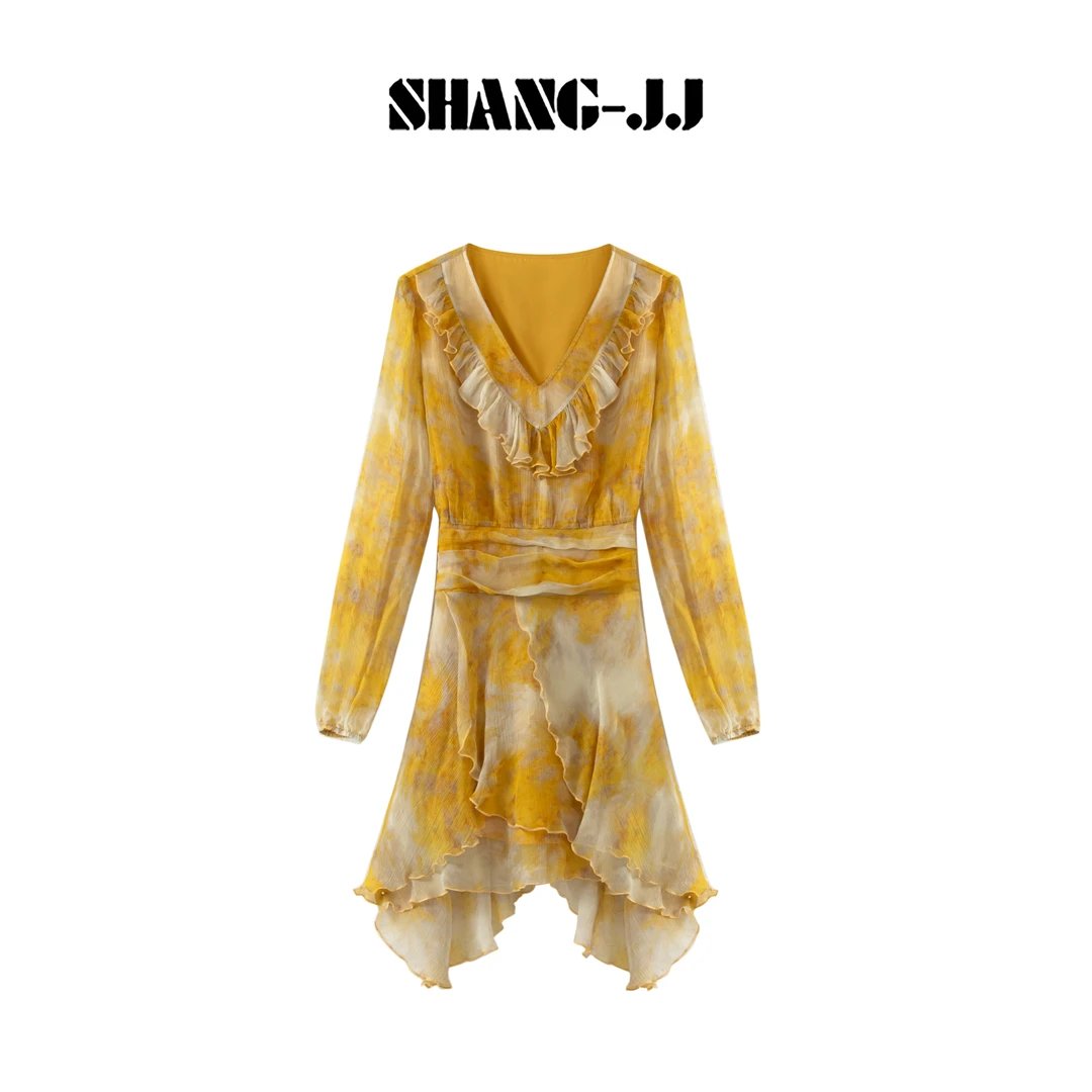 SHANG-JJ【落日香槟】25ss新款法式温柔质感时尚设计连衣裙q133970p