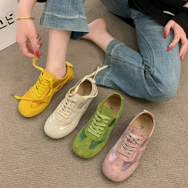 软底透气百搭阿甘鞋2025新款女鞋平底多巴胺德训鞋女休闲运动鞋子