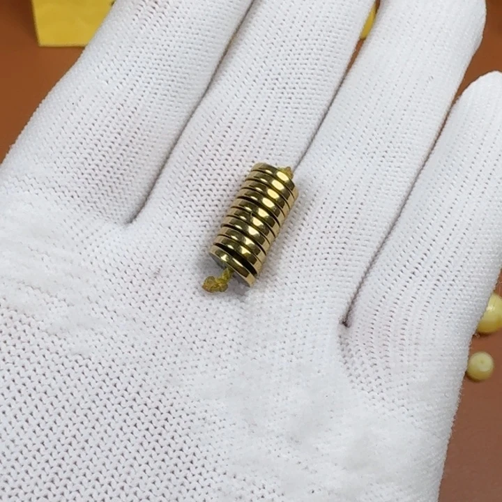 合成碳硅石铜合金文玩配饰黑胆石8✖️1