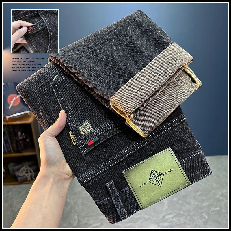 春季新款弹力男士牛仔裤男直筒修身时尚休闲百搭男裤潮流大码长裤