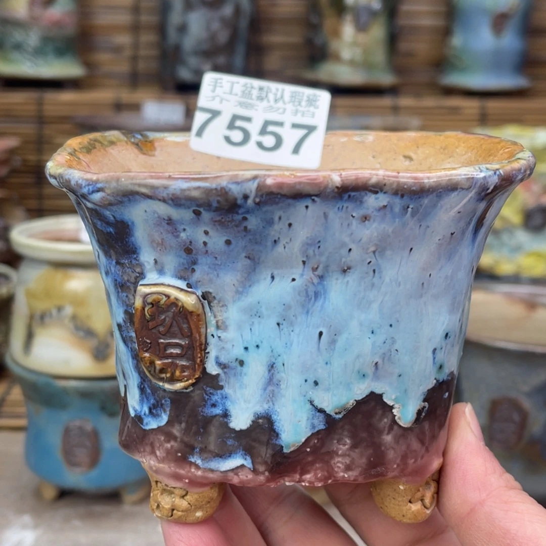 手工花盆默认瑕疵完美者勿拍