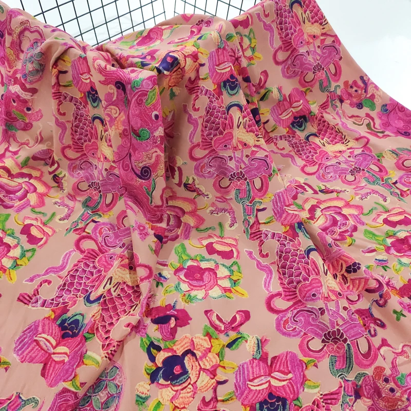 鱼跃/龙门 精品软府绸棉绸布料 夏季凉爽人造棉绵绸 服装裙子面料