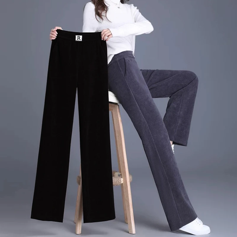 【百搭神裤】春秋2025新款阔腿裤女木棉绒宽松高腰显瘦休闲直筒裤