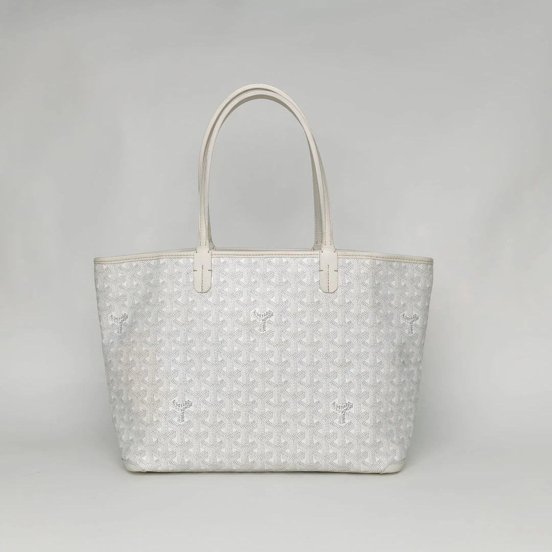 95新 Goyard 小花Jerry活动Artois 拉链 购物袋 Tote 小号 白色
